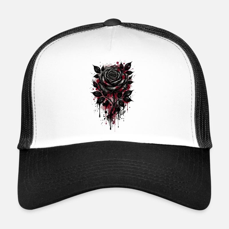 Rose, Schwarze Rose, Rose & Blumen Trucker Cap