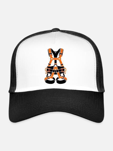 Climbing harness tree care tree climber climbing - Trucker Cap - white/black - Front