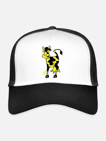 Vache - Casquette trucker  - blanc/noir - Devant