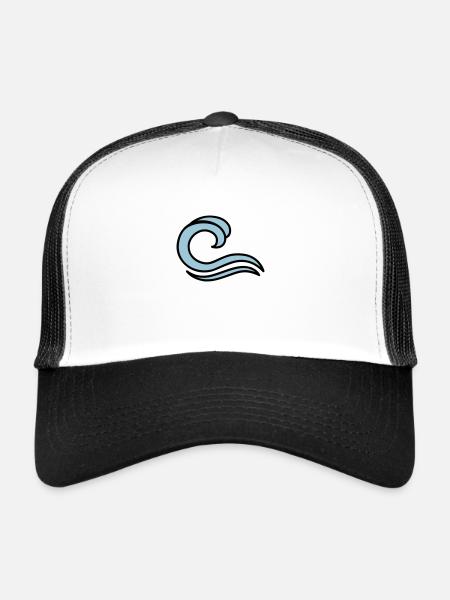 waves - Trucker Cap - white/black - Front