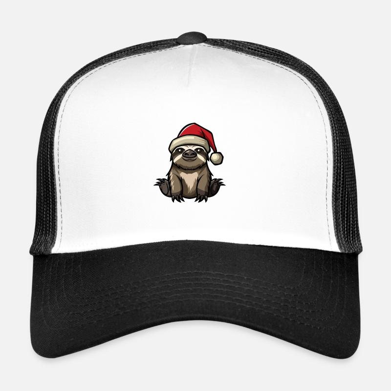 Faultier Weihnachten - Trucker Cap - Weiß/Schwarz