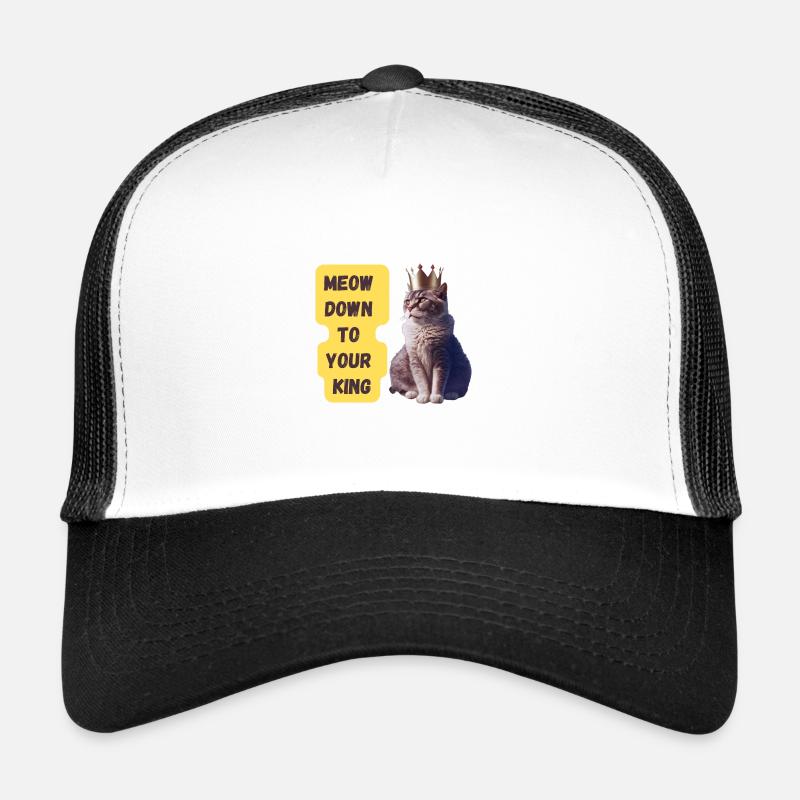 Miaou jusqu’à votre impression d’art King - Casquette trucker  - blanc/noir
