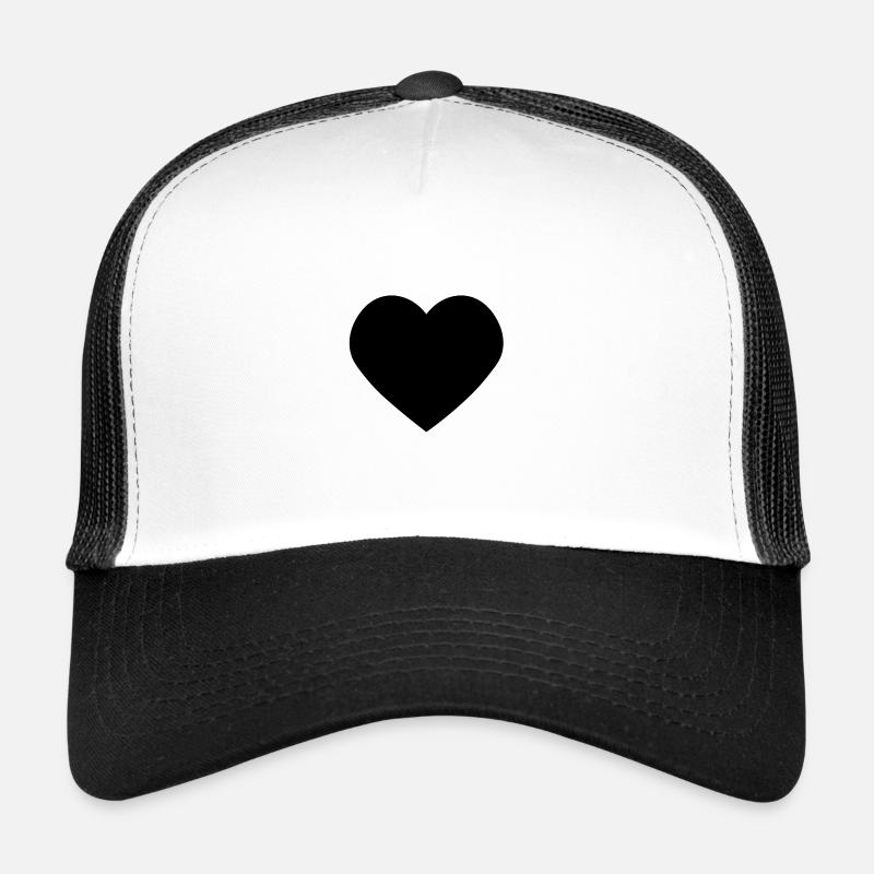 black heart - Trucker Cap - white/black