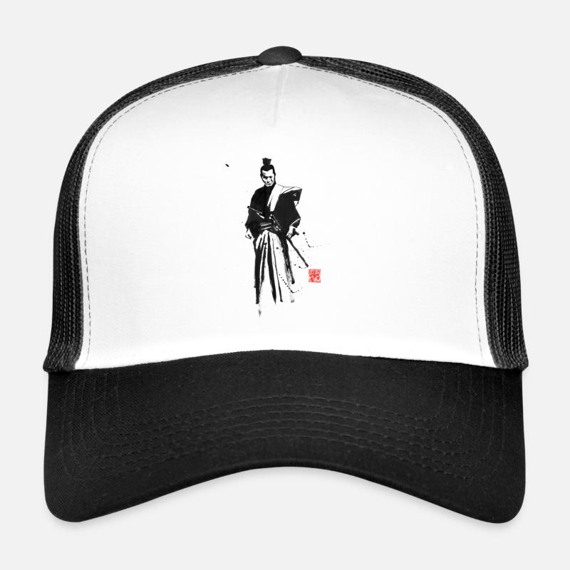 red sun with stains - Trucker Cap - white/black