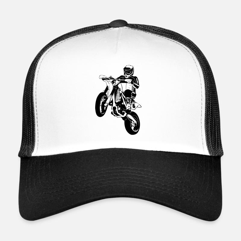 Supermotard - Supermotard - Casquette trucker  - blanc/noir