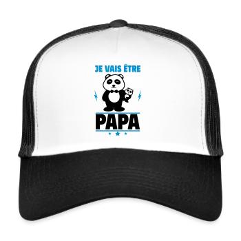 Je vais être papa, futur papa,bientôt père - Casquette trucker  - blanc/noir - Devant