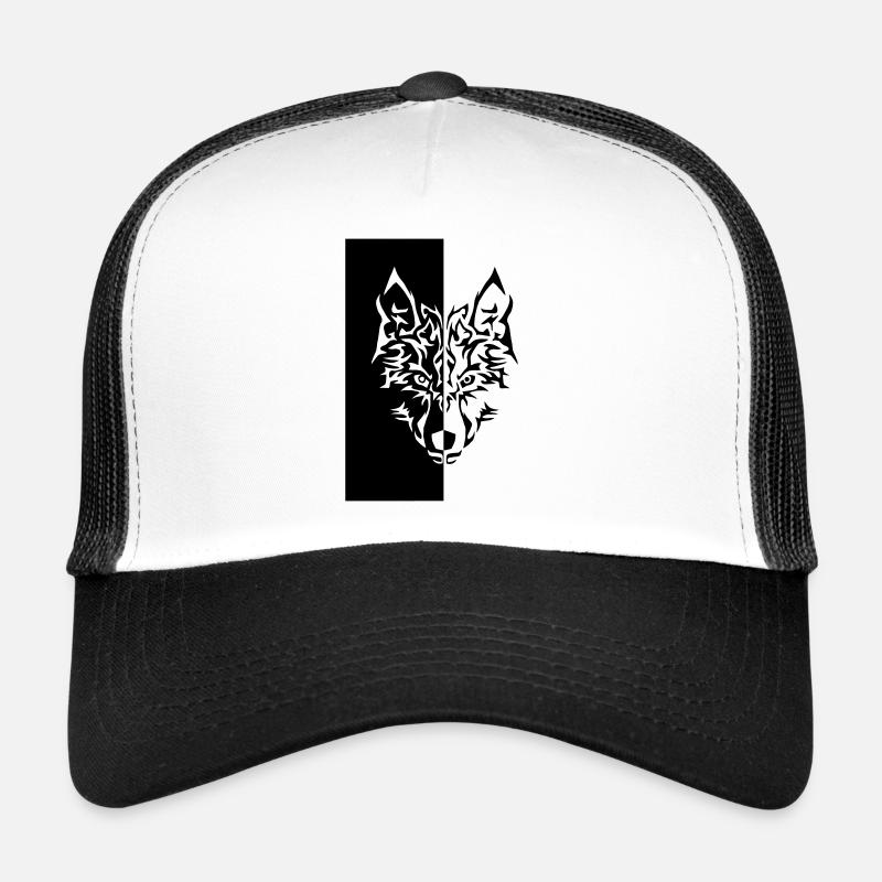 Tribal Wolf Wild Tattoo Statement Laune Trucker Cap