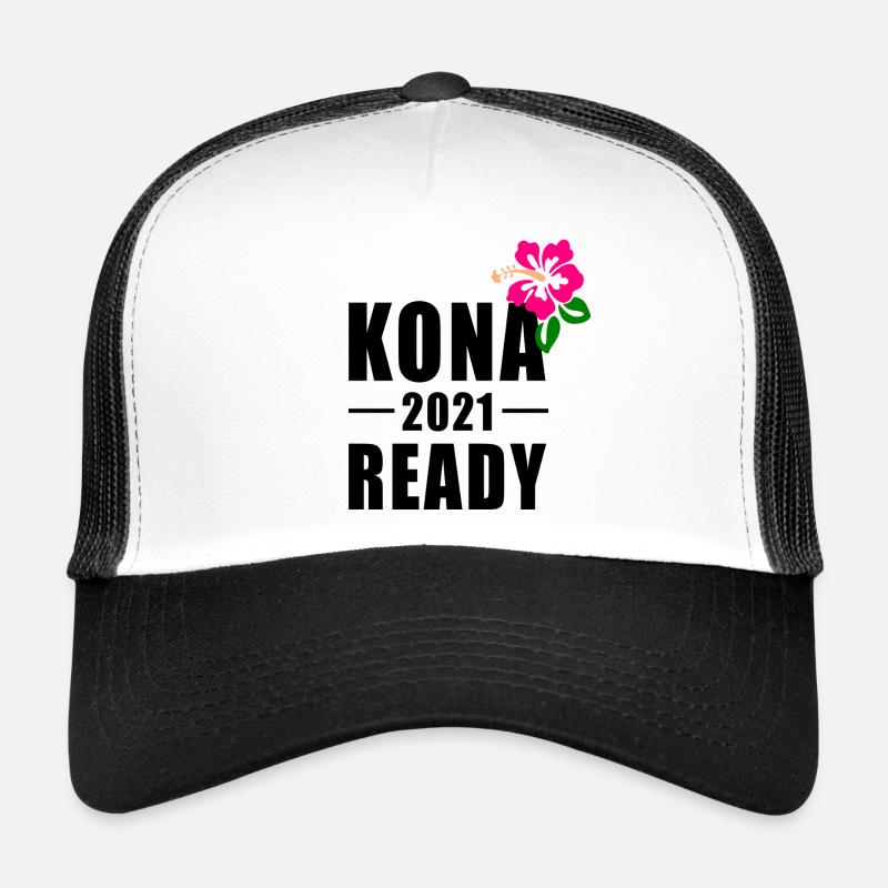 KONA 2021 READY - TRIATHLON HAWAII - Trucker Cap - Weiß/Schwarz
