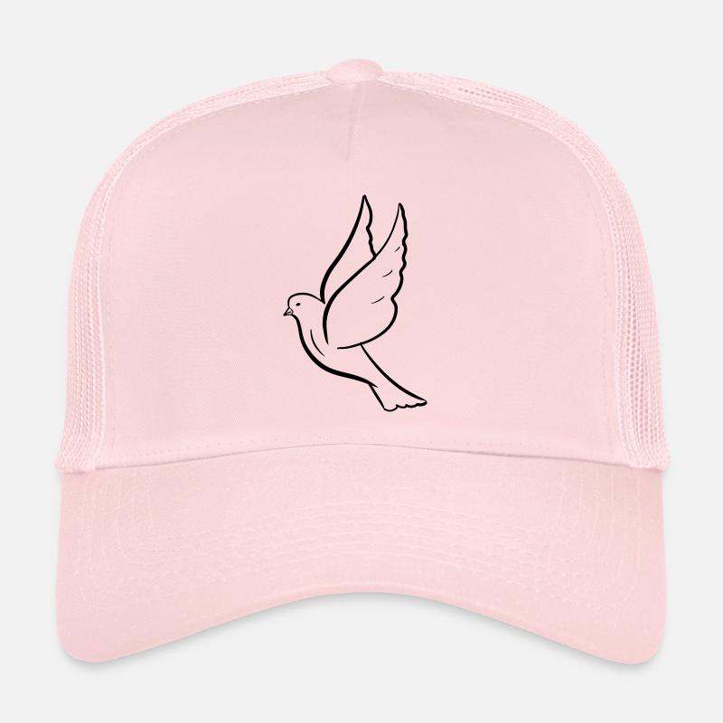 Colombe volante. Dessiné à la main. Dessin. Casquette trucker 