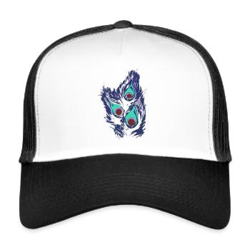 Peacock Peacock Feather,Peacock,Peacock Eye - Trucker Cap - white/black - Front