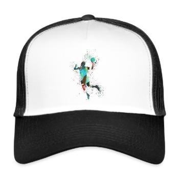 Basketball,Game,Graffiti,Painting,Basketball Player - Trucker Cap - white/black - Front
