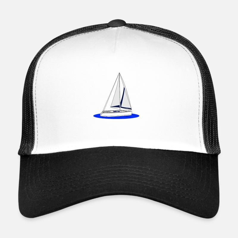 Segelboot - Trucker Cap - Weiß/Schwarz