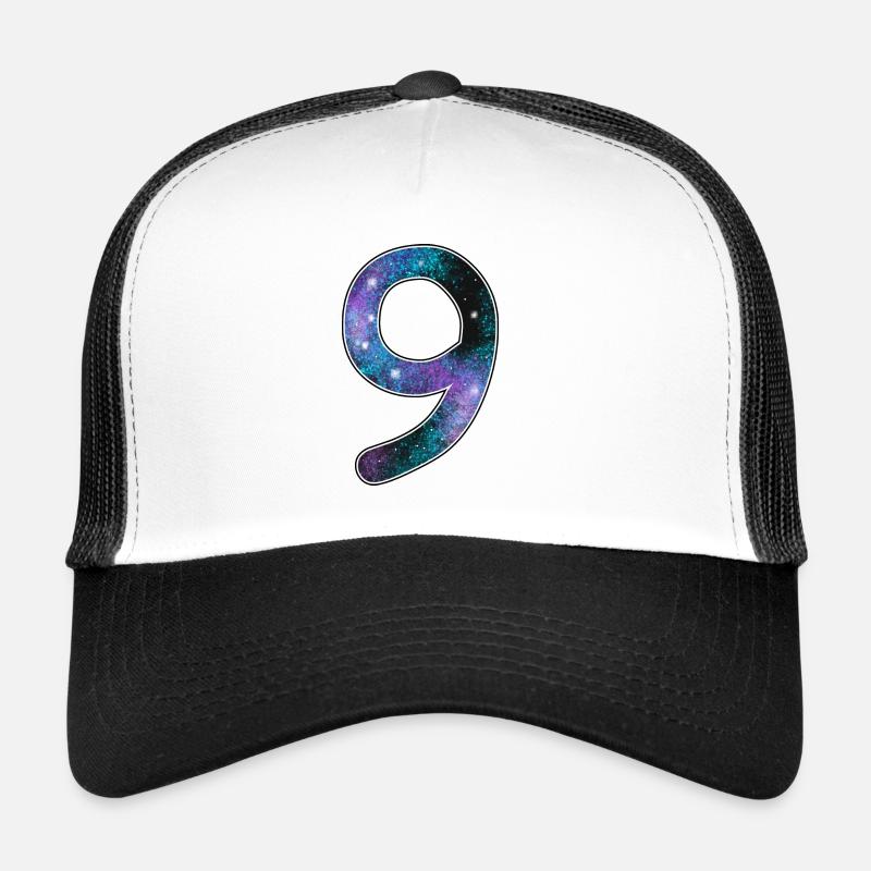 Geburtstag Neun Sterne - Trucker Cap - Weiß/Schwarz