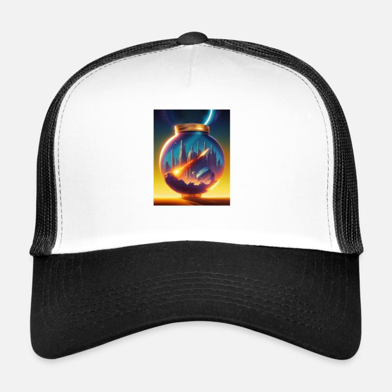 Un monde dans une bouteille - Casquette trucker  - blanc/noir