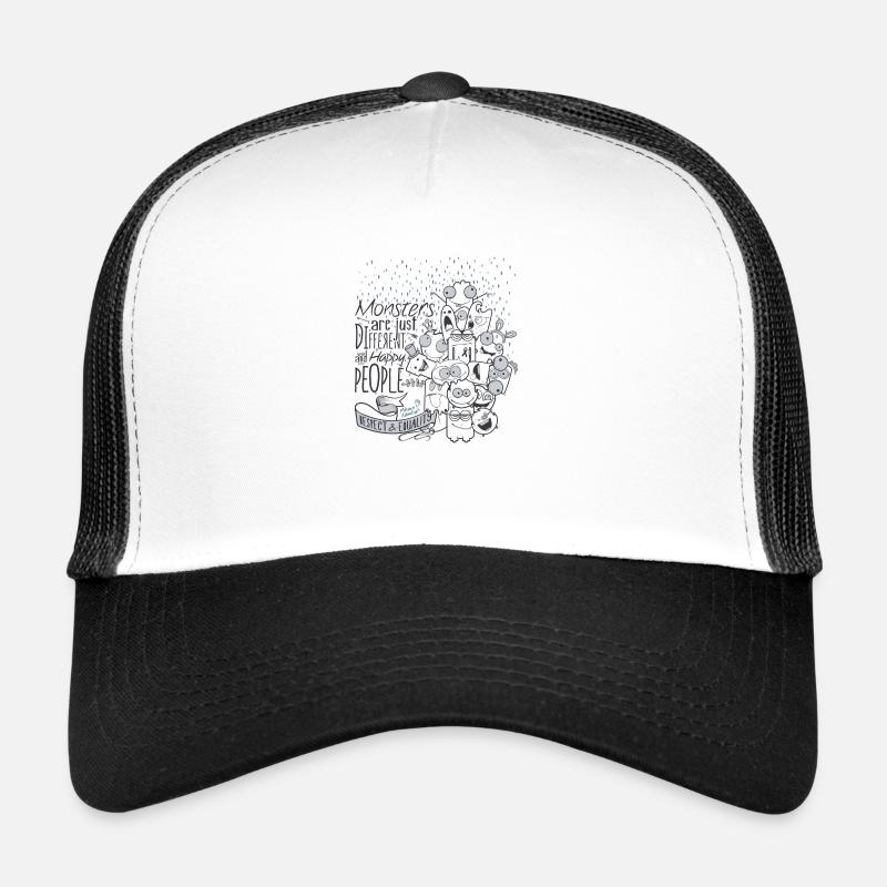 Monsters Respect & Equality - Casquette trucker  - blanc/noir