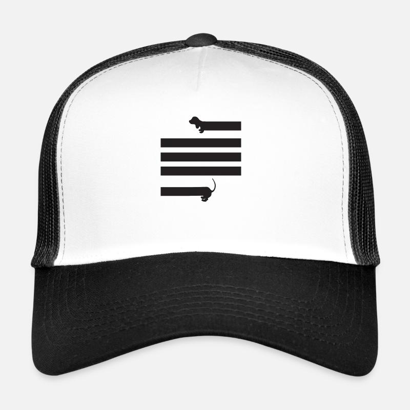 dachshund sausage dog - Trucker Cap - white/black