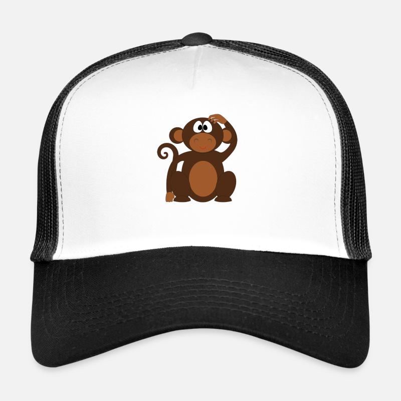 Affe - Trucker Cap - Weiß/Schwarz
