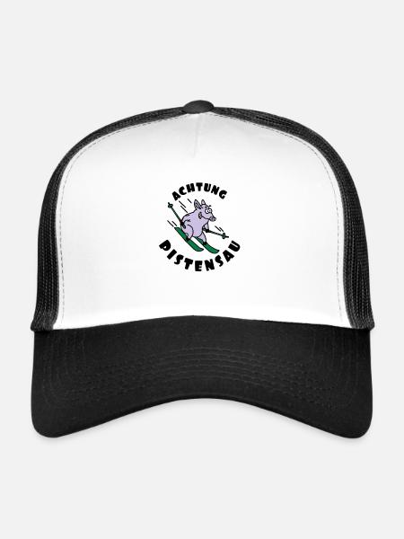 pistensau_02_e_3c - Trucker Cap - white/black - Front