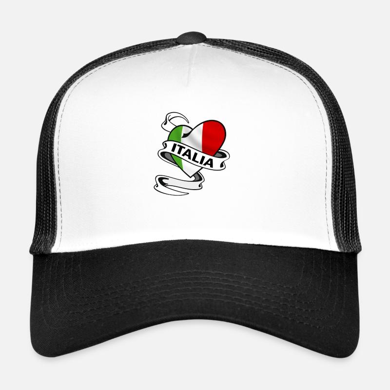 italien herz - Trucker Cap - Weiß/Schwarz
