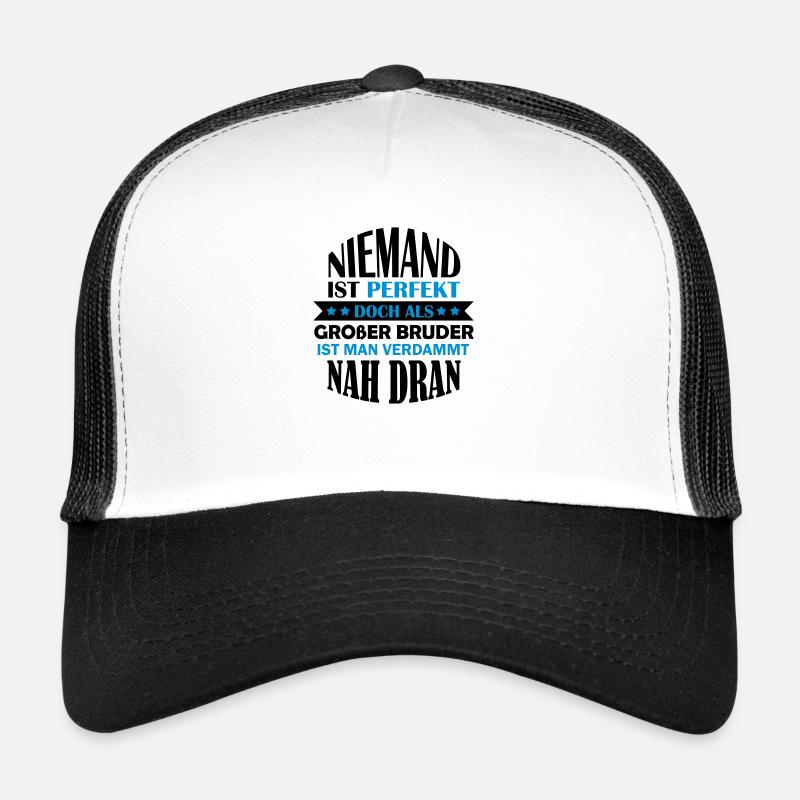 grosser_bruder_002 - Trucker Cap - Weiß/Schwarz