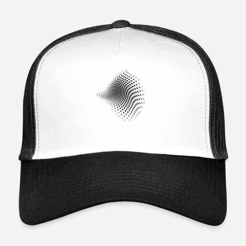 Optische Illusion Muster Formen Geometrie Geschenk - Trucker Cap - Weiß/Schwarz
