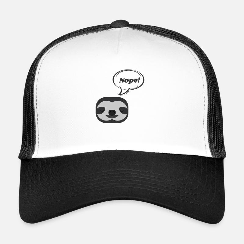 Nope! Funny Sloth Design for Naysayers Trucker Cap