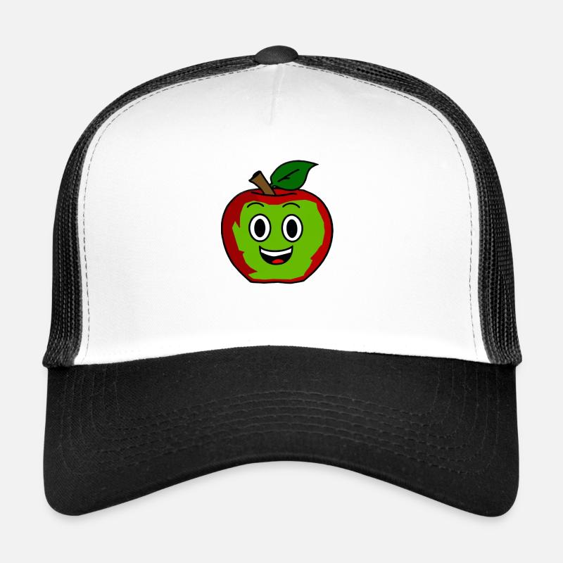 Funny Apfel - Trucker Cap - Weiß/Schwarz