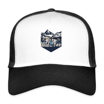 Wilderness, Wild and Free - Trucker Cap - white/black - Front