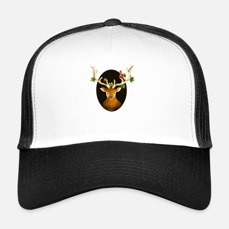 Niedliches Reh mit einem Vogel Trucker Cap