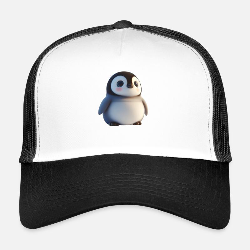 Pingouin - Casquette trucker  - blanc/noir