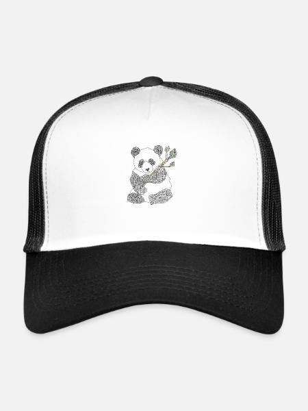 Pandabär - Trucker Cap - Weiß/Schwarz