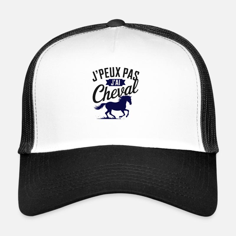 Passion Cheval Bleu - Casquette trucker  - blanc/noir