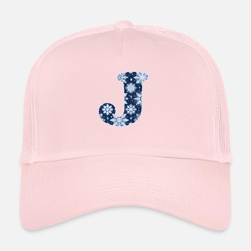 Letter J Snowflakes Trucker Cap