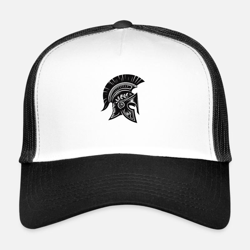 Spartanischer Helm - Trucker Cap - Weiß/Schwarz