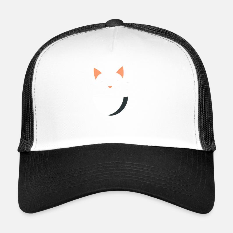 Café Kitty - Trucker Cap - white/black