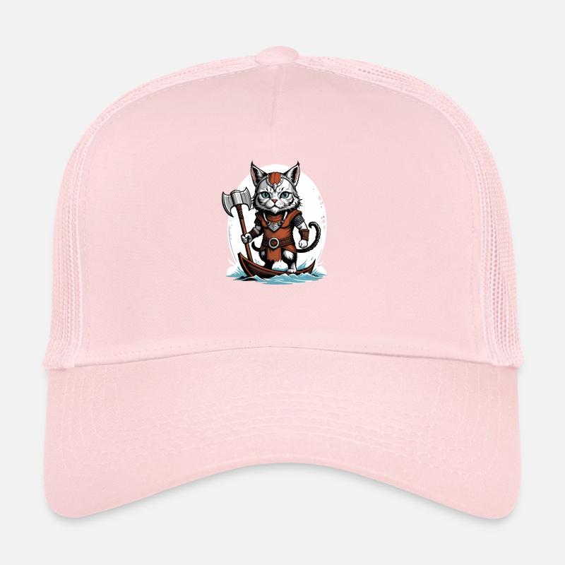 Chat Viking Viking Chat Cadeau Mignon Casquette trucker 