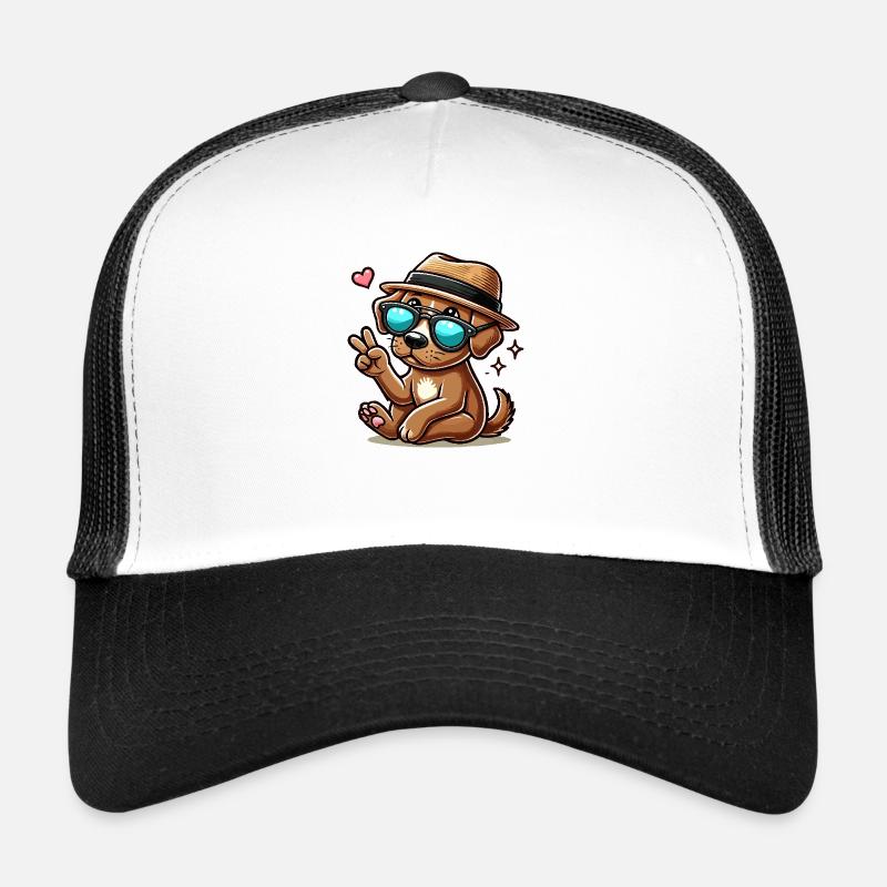 Chien dans un chapeau Casquette trucker 