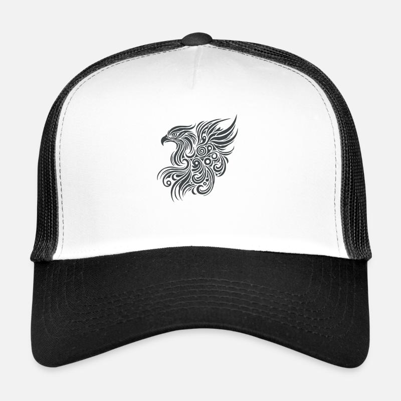 adler tribal - Trucker Cap - Weiß/Schwarz