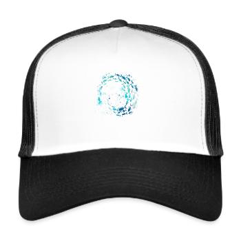 fischschwarm,fische,malerei,bunt,graffiti,blau - Trucker Cap - Weiß/Schwarz - Vorne