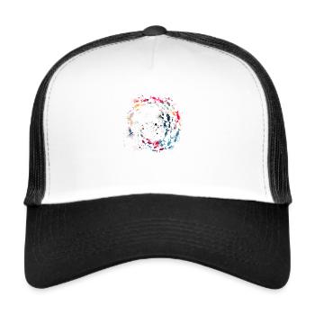 fischschwarm,fische,malerei,bunt,graffiti,bunt - Trucker Cap - Weiß/Schwarz - Vorne