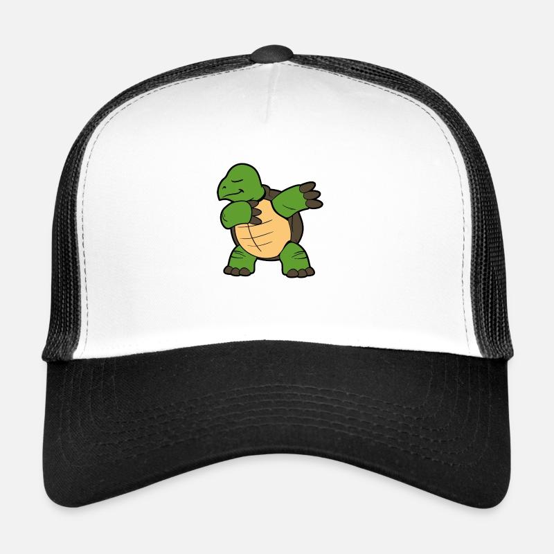 Dabbing Dab Dancing tortoise turtle - Trucker Cap - white/black