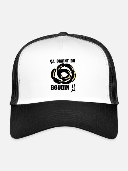 ca craint du boudin expression - Casquette trucker  - blanc/noir - Devant