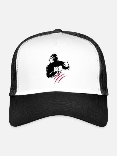 gorilla claw - Trucker Cap - white/black - Front