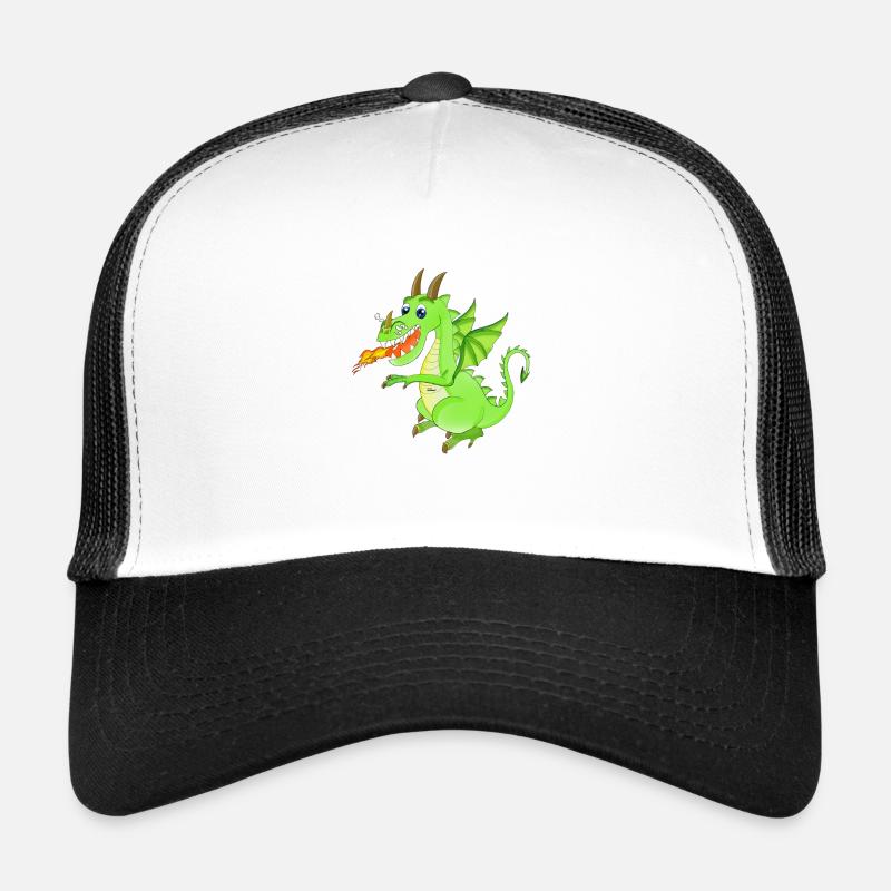 Drache - Trucker Cap - Weiß/Schwarz