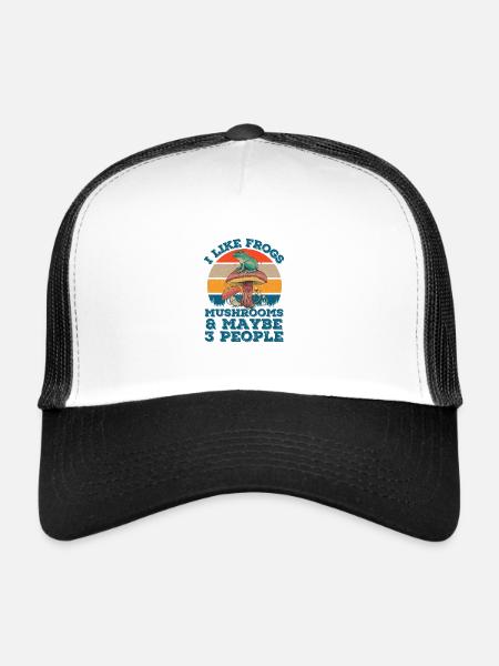 Grenouille - Casquette trucker  - blanc/noir - Devant