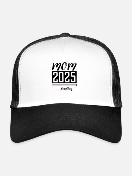 Mama 2025 Maman Chargement - Casquette trucker  - blanc/noir - Devant