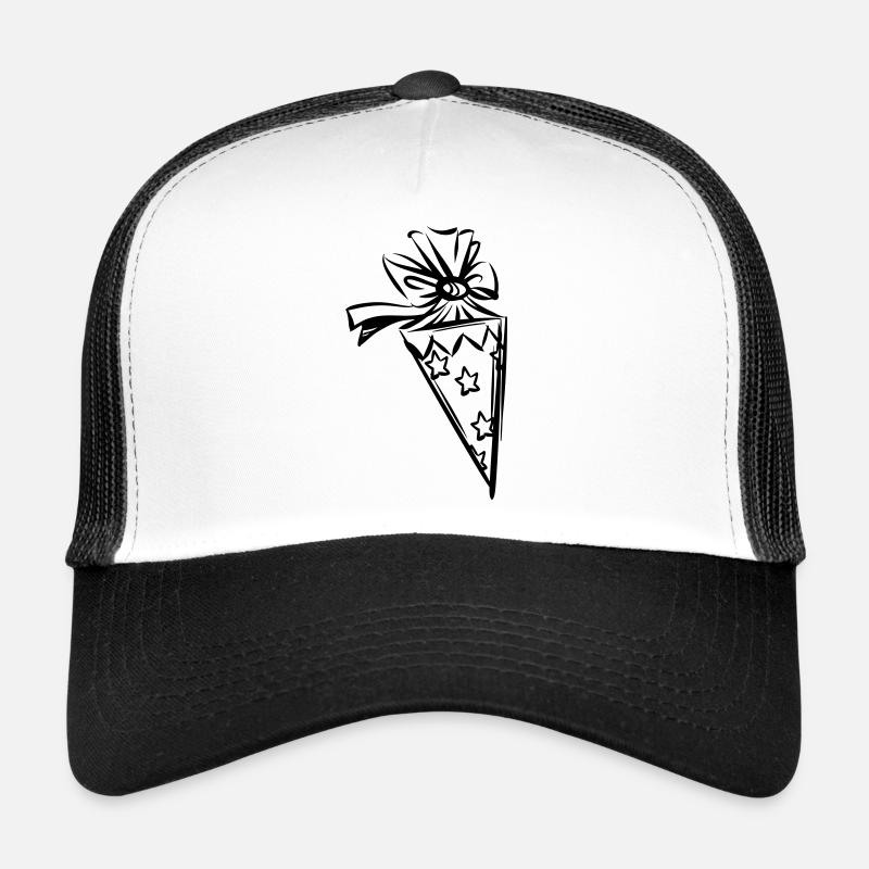 Schultüte Einschulung Sterne - Trucker Cap - Weiß/Schwarz