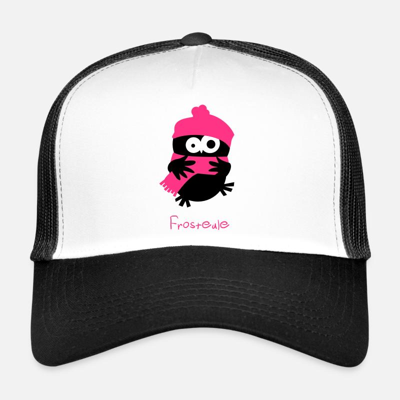 Eine Eule // Frosteule - Trucker Cap - Weiß/Schwarz