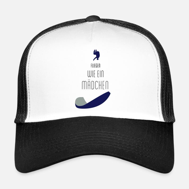 Fliegen wie ein Mädchen - Trucker Cap - Weiß/Schwarz