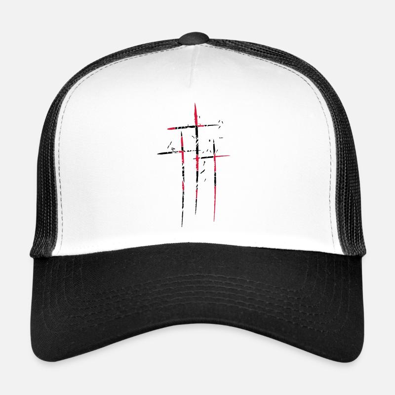 3 crosses design pattern scratch cool old tears br Trucker Cap